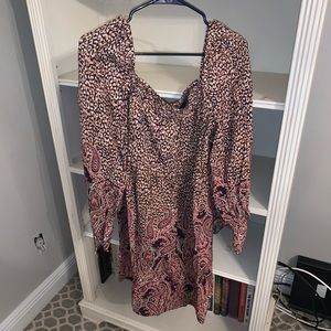 Anthropologie Off the Shoulder Pattern Dress